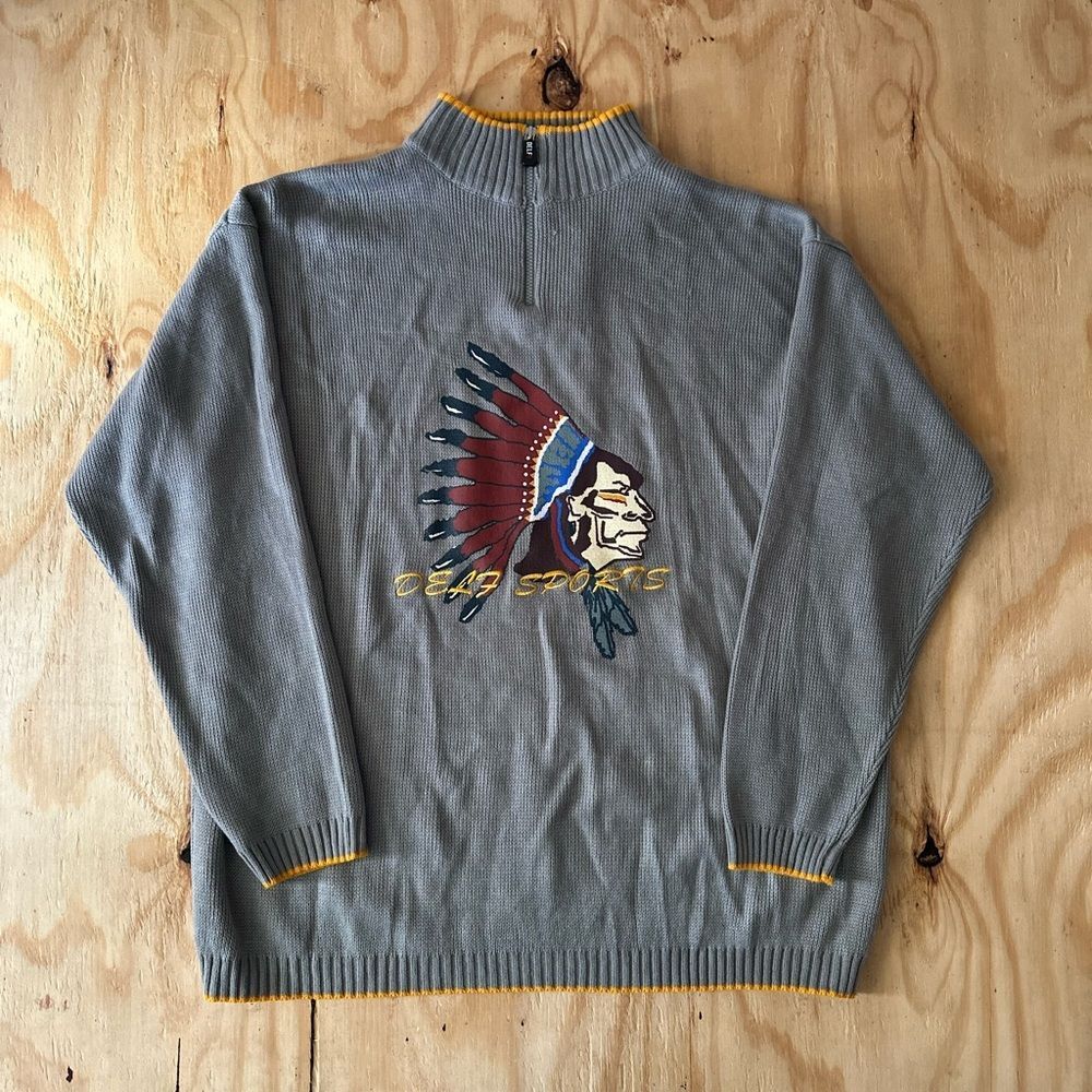 Delf Sports Native American Graphic Quarter Zip XL